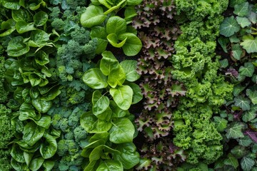 Vertically grown organic hydroponic veggies - obrazy, fototapety, plakaty