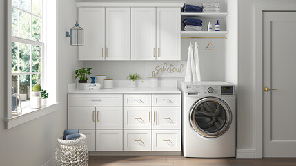 Sunny Serenity: Inviting Laundry Room Drenched in Warm Sunlight