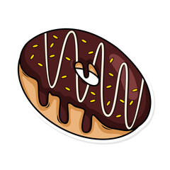 Delicious donut vector hand draw illustration