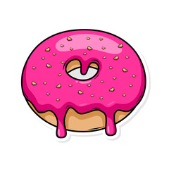 Delicious donut vector hand draw illustration