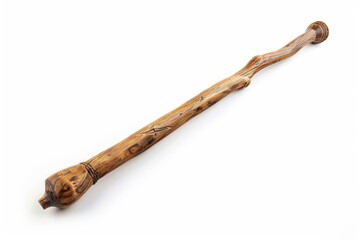 A wooden staff with magical powers on a white background - Powered by Adobe