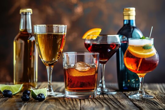 assorted alcoholic drinks