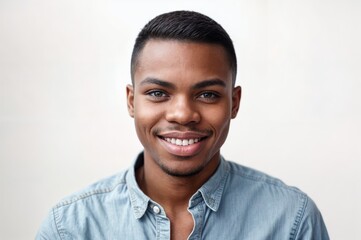 Close up portrait of a smiling young african american man.