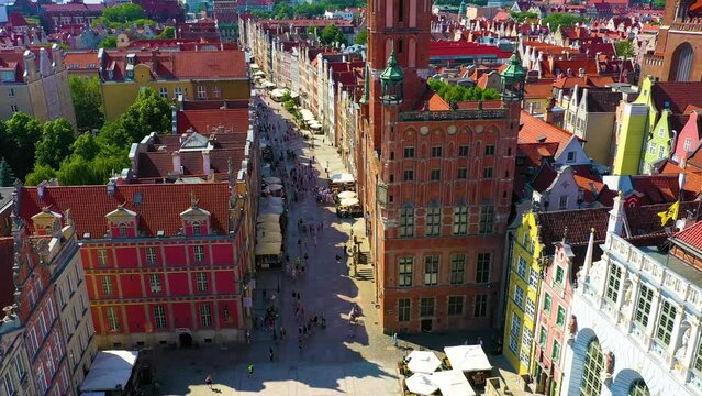 Aerial view of the Museum of Gdansk - Main Town Hall