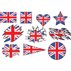 Set Of United Kingdom Flag Bundle