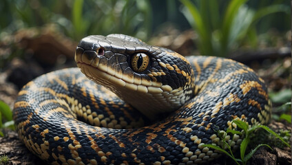 python snake in the jungle 