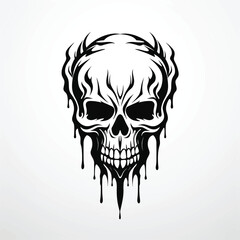 Fototapeta premium Cat skull logo illustrator skull gang logo bulldog skull hand drawn love javelina skull real brain in skull monster hand drawing skeleton hand drawn mandala hand drawing to digital