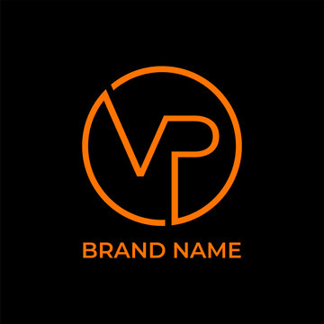 VP letter and  circle logo design