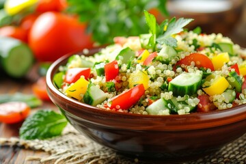 Fresh quinoa salad with veggies