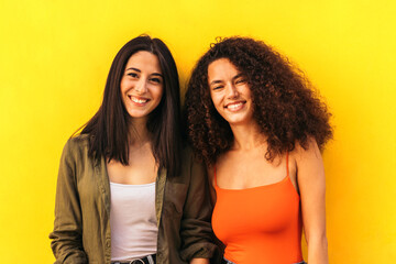 two young and beautiful women portrait
