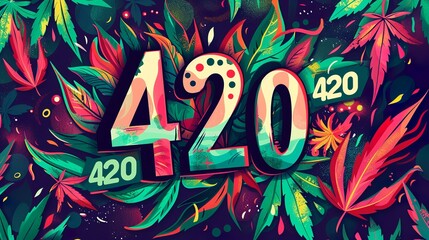 Eye-catching banner image for a 420 cannabis culture day - Powered by Adobe