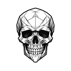 Obraz premium Head skeleton dead scary skull pumpkin carving skull welding logo halloween bird skeleton ram skull logo hand shading drawing lateral skull hand drawn earth receiving hand drawing