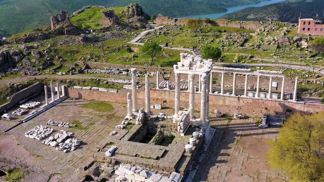 Pergamon Ancient City drone view
