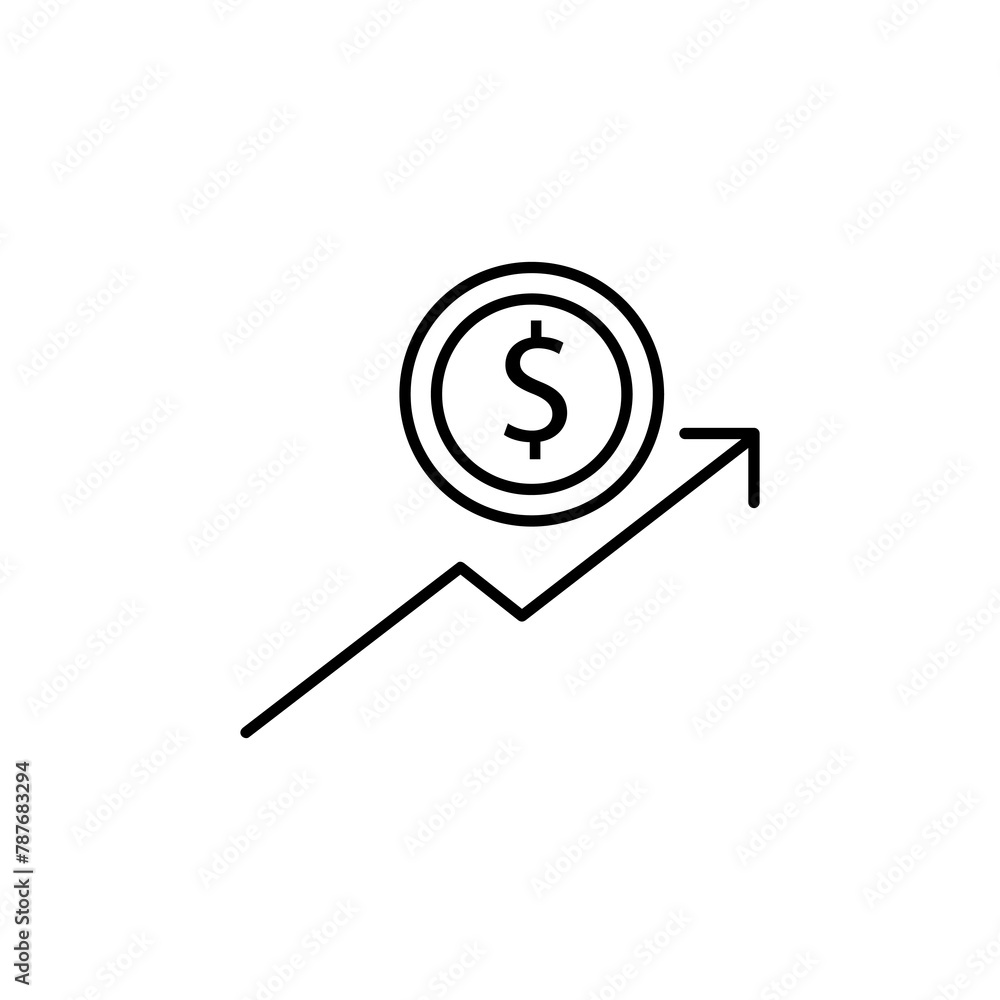 Poster financial uplift icon vector simple liner illustration for web and app..eps