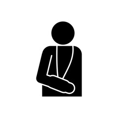 Elastic bandage on human arm. Broken or injured joint health icon. vector illustration for web and app..eps