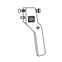 illustration of eye tonometer, tonometry, vector art.
