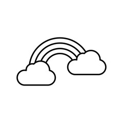 Rainbow cloud icon. simple flat liner illustration for web and app..eps