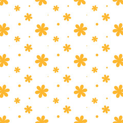 Obraz premium Cute Orange flower color seamless pattern