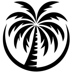 Coconut tree logo silhouette