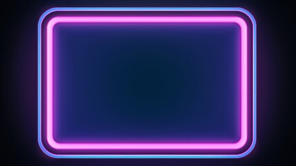 3d frame glowing in the dark, pink blue neon light, illuminate frame design