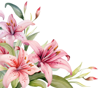 PNG Lily flower plant pink