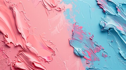 Pink and Blue Paint Strokes Abstract Art