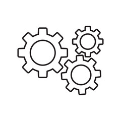 gear Icon vector flat design liner illustration, coq wheel flat liner style illustration for web and app..eps