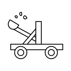 Medieval, catapult icon. simple flat liner illustration for web and app..eps