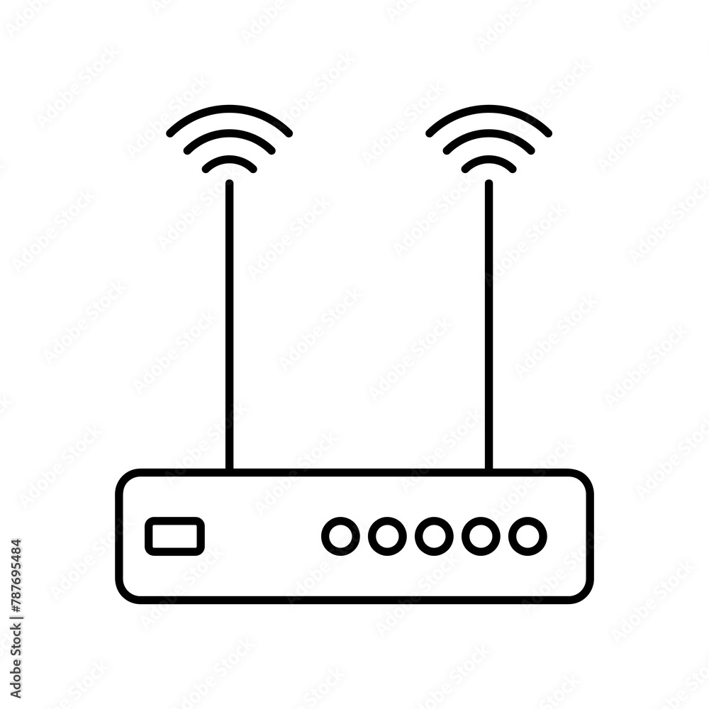Poster router, networking icon. simple flat liner illustration for web and app..eps