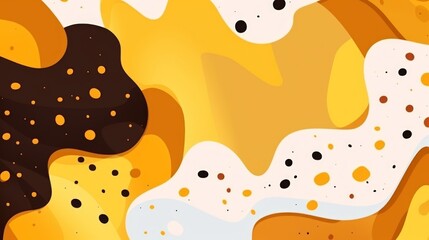 Abstract background with hand drawn textures memphis style in yellow, brown and white colors