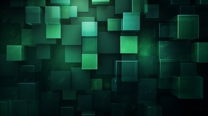 Abstract background with squares, green colors