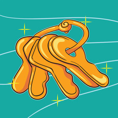 illustration of sparkling gold keys on a sky blue background