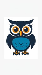 A logo owl simple vector