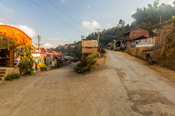 Streets in Phongsali town, Laos