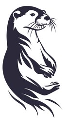A logo otter simple vector