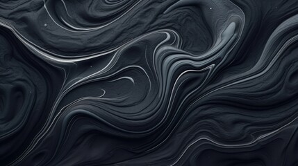 Fluid art marbled paint textured background in black colors
