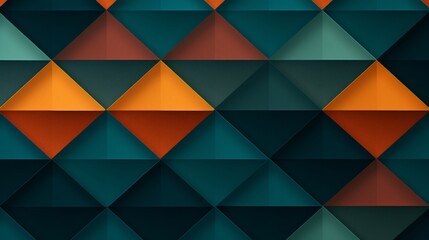 geometric rhombus background wallpaper, in the style of moody and evocative color palettes, dark teal and orange, color-blocked textiles