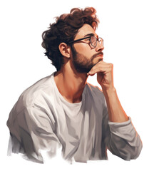 PNG Men Person thinking portrait person adult.