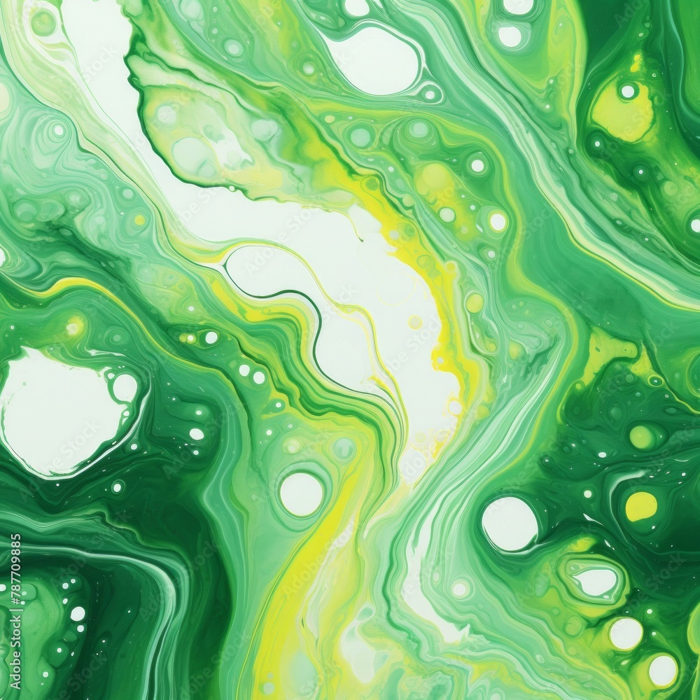 Poster green fluid art marbling paint textured background