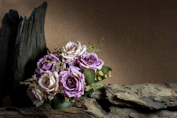 Still Life With Purple Roses Timber
