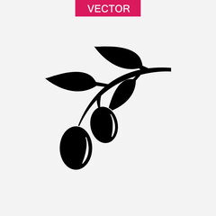 Olive line icon, vector flat black trendy style illustration for web and app..eps