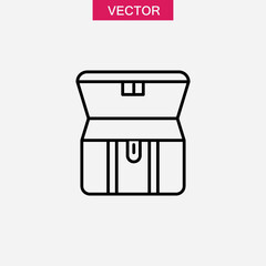 Opened treasure chest outline icon. vector flat trendy style illustration for web and app..eps