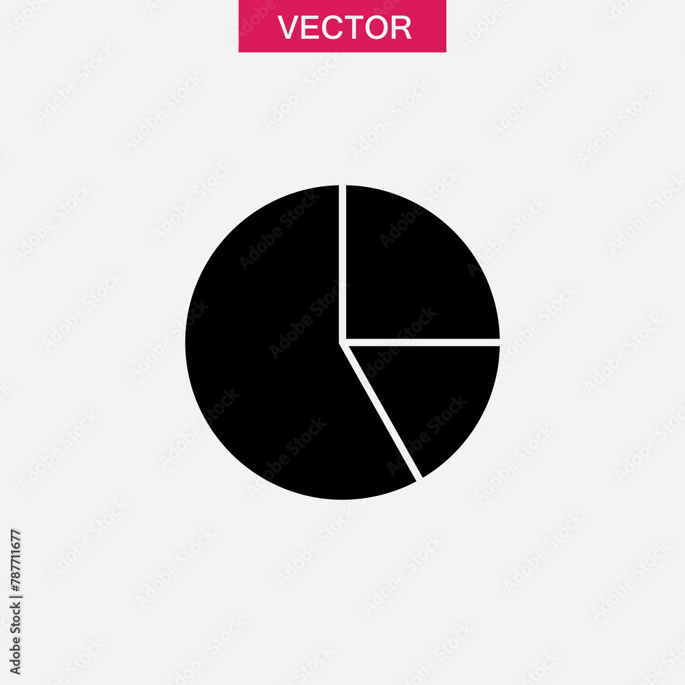 Poster pie chart icon vector, solid flat trendy style illustration for web and app..eps