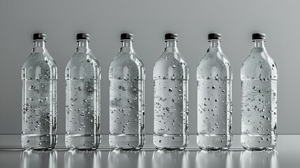 empty water bottle set ,Design template of packaging mockup for graphics. Front
