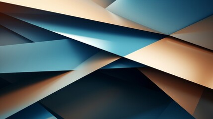 modern abstract tan blue colored background - formal - corporate - eloberate - inviting - bright - 3d - multi layered - diagonal - obrazy, fototapety, plakaty