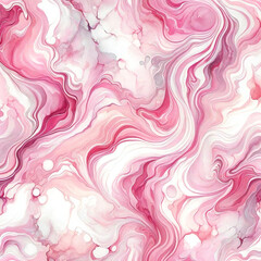 Obraz premium 濃いピンクを基調としたマーブル模様の水彩パターン