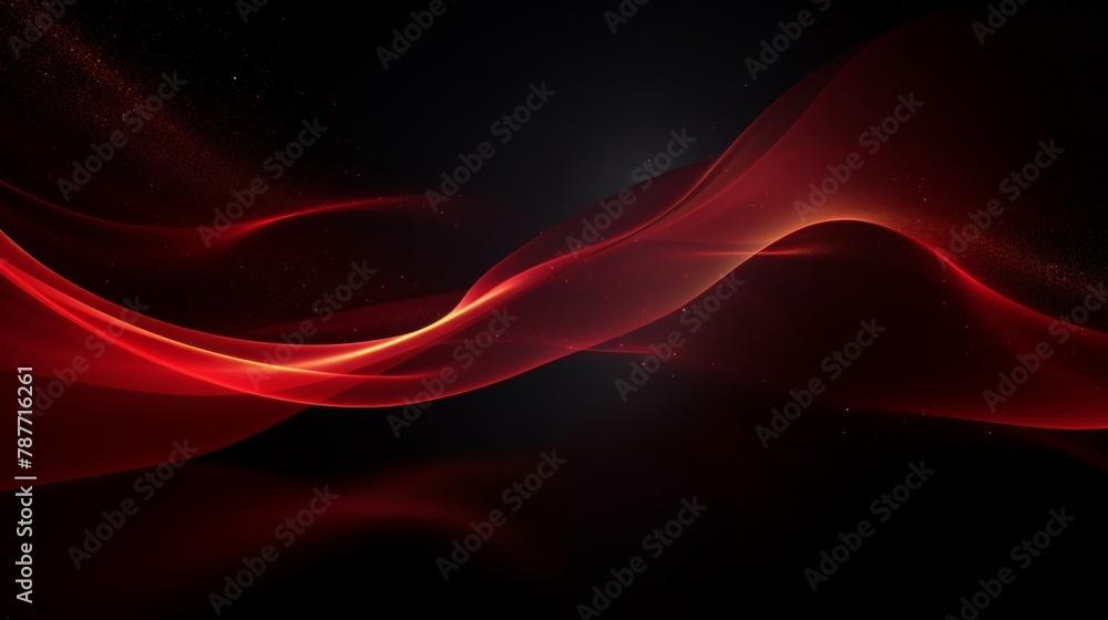 Poster red black abstract background with flowing particles