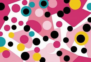 comic book dots in different shades of vibrant pink, overlaid with a retro multicolored painting of a superhero.