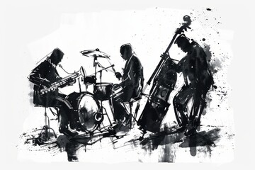 illustration of a jazz band playing together
