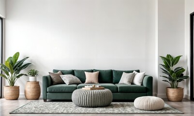 Scandinavian Living Room Mockup Modern Decor